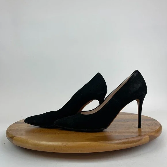 Womens Celine‎ Paris Black Suede Dress Pumps Shoes Heels Size 36.5 US 6.5 M GUC